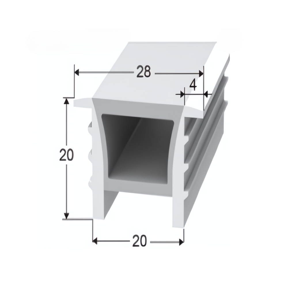 4262543212159 - LED Neon Tube 20×20 mm – Silikonhülle zum Einbauen für LED-Streifen